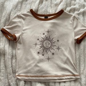 Sun and moon SHEIN top brown slight crop